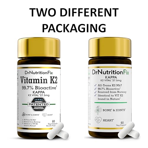 DrNutritionFix™ Vitamin K2 Vital® Delta from Balchem Europe (99+% All-Trans MK7 Active Form) | Natural K2 form Plant Origin | Clean Label | Healthy Bone & Heart | First time in India | 60 Servings
