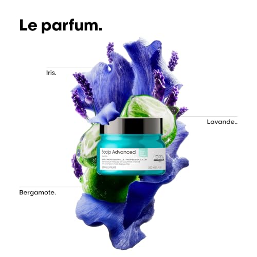 L'OREAL PROFESSIONNEL - Shampoing & Masque Argile 2-en-1 Purifiant Scalp Advanced - Homme & Femme - -78 % de Sébum Sur le Cuir Chevelu - Pour Cheveux Gras - Sans Silicone - 250 ml