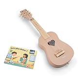 Woet – Guitare Jouet en Bois pour Enfants – Guitare Acoustique Rose 6 Cordes – Jouet Instrument Musical d’Éveil avec Livret de Chansons – À partir de 3 Ans – Cadeau Filles et Garçons