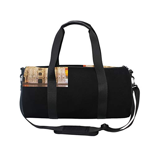Handbags Large Unusual Beautiful Milan Cathedral Travel Duffel Bags Crossbody Sports Duffel Bags For Gym Rats Kids Knapsack Fitness Gift Badminton School Bag