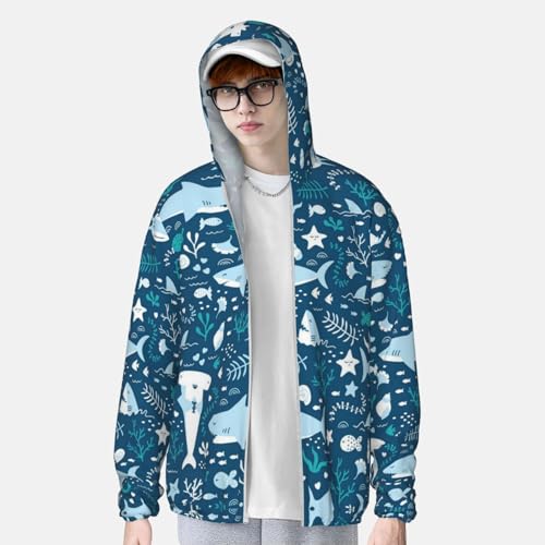 Sweat anti-UV KIROJA manches longues à capuche imprimé poisson - 4