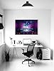 Artley Prints - Harmony of Paris Purple Canvas Wall Art Prints | Abstract City Pictures | Framed and Ready to Hang 76 x 50cm (30 x 20 inches) #5