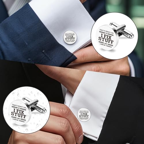 Mancuernillas de acero inoxidable para hombres miniatura 3