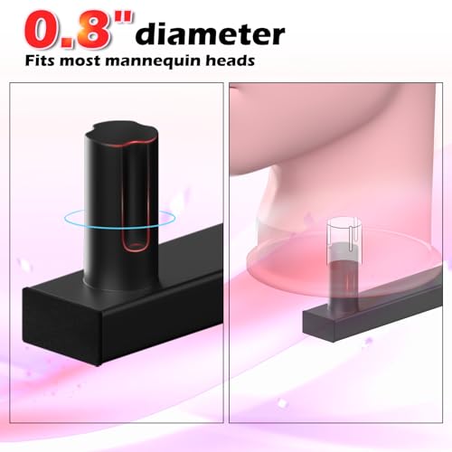 Wig Holder For Multiple Wigs, 4pcs Wig Head Stand For Styling , Wig Hanger Display Wig Mannequin Head Wall Mount Metal Rack (Black - Image 5