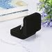 LETURE Classic Metal Glossy Jewelry Ring Box with LED Light, Velvet Ring Gift Box for Proposal Engagement Wedding Anniversary Birthday Ceremony (Black)