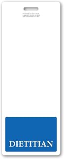 5 Pack - Oversized Dietitian Badge Buddy Vertical - Extra Large Badge Buddies Role I’D Backer Card for Dietitians - 2 1/8 X 5 1/2 - Wear with I’D Holder - USA Printed by Specialist ID (Blue)