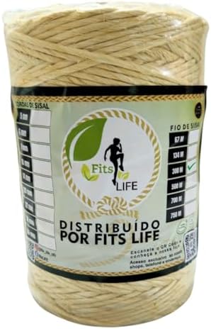 Barbante Sisal 3mm Rolo 300 Metros Artesanato Decoração Amarração...