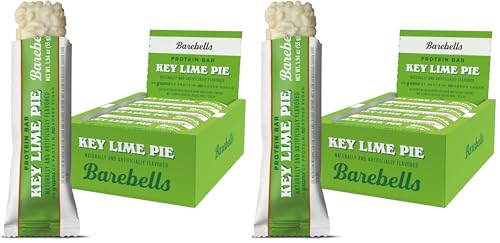 Image of Barebells Protein Bars Key Lime Pie - 24 bars, 20g High Protein Treats - White Chocolate Nutrition Bar with 1g Total Sugars - On-The-Go Breakfast or Post-Workout Snack (Pack of 2)
