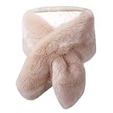 KAMA BRIDAL Women Long Faux Fur Shawl Bridal Stole Cover Up Winter Soft Bolero Scarf Blush