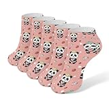 4TH N Casual Fashion Athletic Ankle Socks, Lightweight Comfy Elastic Sock Cute Pink Strawberry Panda for Women and Men Jogging, Training, Walking Wear