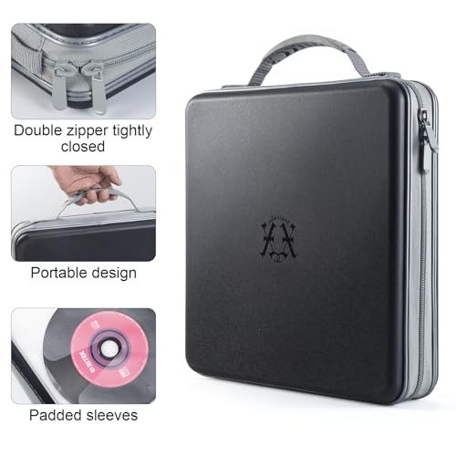 alavisxf xx CD Case, 224 Capacity Hard Plastic CD DVD Case Holder, Portable Large Capacity Disc Storage Organizer Holder for Car, Home, Travel (Black, 224 Capacity)