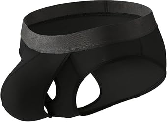 Mens Fly Pouch Front Open Underwear Sexy Separated Triangle Briefs Stretch Breathable Ball Bulge Thongs Trunks