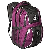 Exos Backpack, (laptop, travel, academics or business) Urban Commuter (Purple with Black Trim)