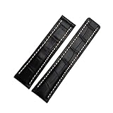 Compatible avec les bracelets de montre Breitling en cuir véritable for homme Avenger/Navitimer Premier, avec boucle déployante souple, 22 mm et 24 mm