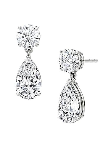 Samar Jewels 1.00 Ct Pear Cut Diamond Women's Drop and Dangle Earrings Push Back 925 Sterling Silver 14k White Gold Finish -  DROPWD15