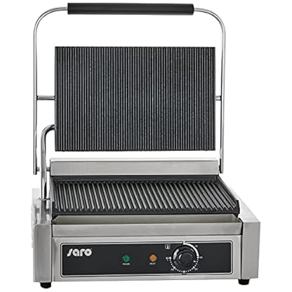 Saro Elektro-Kontaktgrill Modell PG 1B Profi Grillplatte Tischgrill (Elektrogrill, extra breit, gerillt, beidseitig… – Bild 3