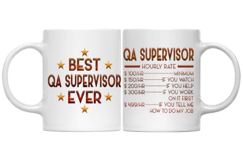 Qa Supervisor Mug, Hourly Rate Qa Supervisor Gifts for Coworkers