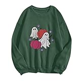 Generisch Sudadera sin capucha para mujer con bonito estampado de manga larga, XXL