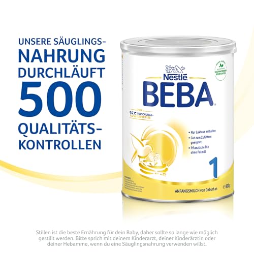 7. Bild von BEBA 1 Anfangsmilch von Geburt an, Babynahrung, nur Laktose, ohne Palmöl, 3er Pack (3 x 800g)