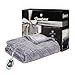 Beautyrest - Heated Brushed Long Fur Throw - Ogee Pattern - 50" x 60" - Grey - With 3-Setting Heat Controller