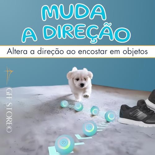 Bola para Pet Inteligente Giratória Interativa Brinquedo para Gatos e Cachorros com Movimento Automá
