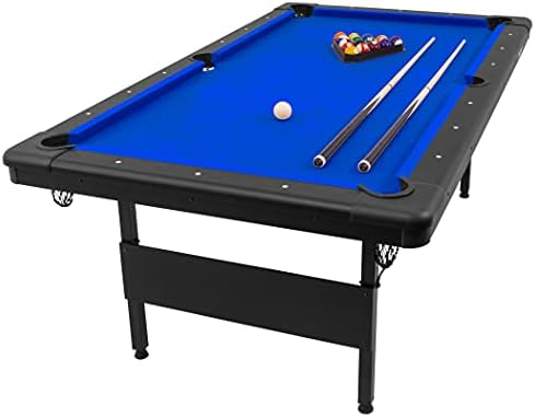 GoSports 6ft or 7ft Billiards Table - Portable Pool Table - Includes Full Set of Balls, 2 Cue Sticks, Chalk, and Felt Brush; Choose Your Size and Color