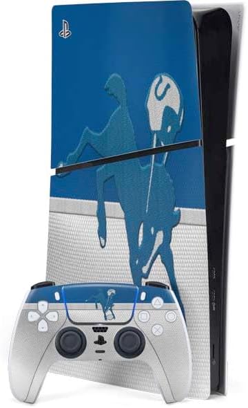 Skinit Decal Gaming Skin Compatible with PS5 Slim Digital Edition Bundle - Officially Licensed NFL Indianapolis Colts Black & White Design