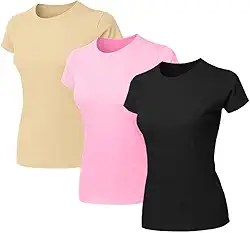 Kit 3 Blusas Feminina Tshirt Algodão Camiseta Baby Look Slim Fit Gola Redonda Básica