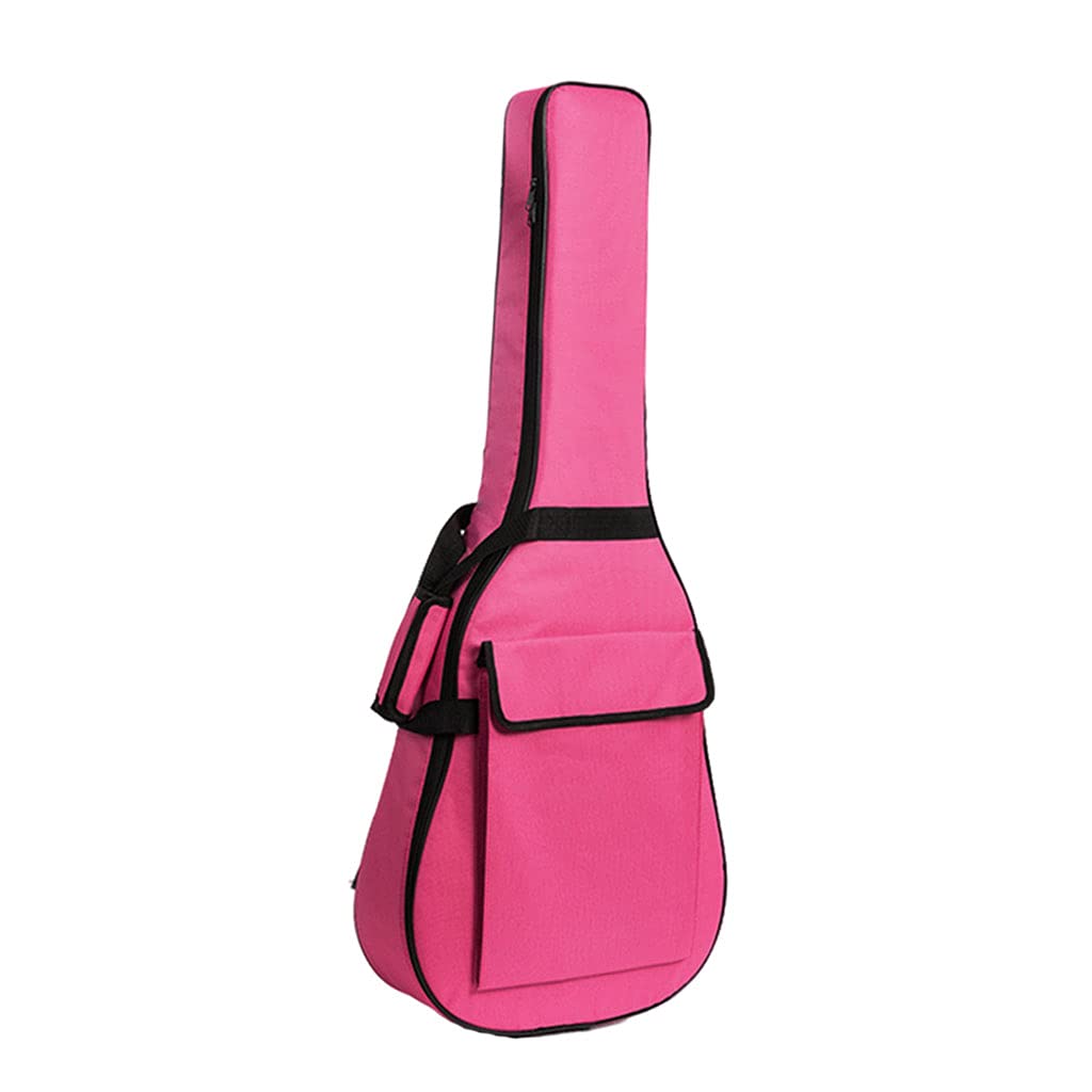 Borsa per Chitarra Stabile E Impermeabile con Cerniera a Doppio Strato Tira per Chitarra Classica Acustica, 41 Pollici Rosa