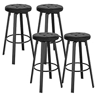 WOLTU Barkruk 2-delige set, met draaibare zitting 35,5 cm, gestoffeerde kruk met voetensteun, kunstleren bekleding, kruk voor bar, keuken, werkkamer, 120 kg belastbaar, bruin, BH330br-2