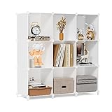 FUNLAX Storage Organizer, 9 Cube, Cube Storage Shelves, 26x15x25 inches, White