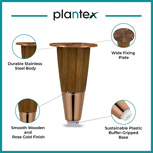 Image of Plantex Heavy Duty Round 4 inch Spare Sofa Legs for Bed Furniture /Sofa Legs for Furniture Fitting /Table Legs /Sofa Leg Set of 2 pcs (Rose Gold Finish)