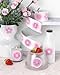 MUNBYN 2 Inch Pink Circle Thermal Labels, Round Thermal Sticker, 6 Different Designs on The Roll, Thermal Label Stickers for Small Business, Logo Design, 750 Labels/1 Roll
