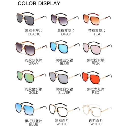 Lunettes de soleil rétro de qualité supérieure avec monture fine en métal - 6