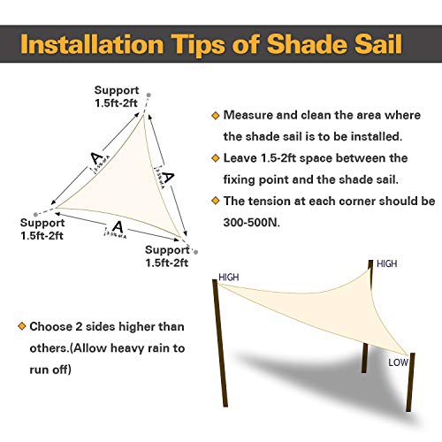 Image of KANAGAWA 20'X20'X20' Sun Shade Sail Cream Curved Triangle