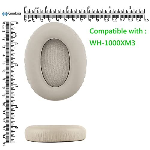 Almohadillas de Cuero de Proteína Geekria para Sony WH-1000XM3, Oro | Espuma de Memoria de Alta Densidad, Montura Incorporada con Clip, Sin Herramientas ni Pegamento, Restaura Comodidad y Aislamiento de Sonido miniatura 6