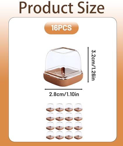 Image of 16 Pcs Chair Leg Protector, Chair Leg Floor Protector Caps with Felt Pads, Furniture Leg Caps for Wooden Chair, Reduce Noise
