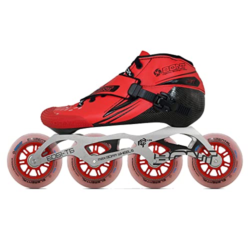 Bont Skates - Jet Inline Speed Skating Racing Package - Jet Skate Boot + 2Pf 6061 Frame + Elemental Wheels + Abec7 Bearings - Carbon Fiber Composite Fully Heat Moldable Vegan(Blue/Black, 41.5/8.5) #TOP2