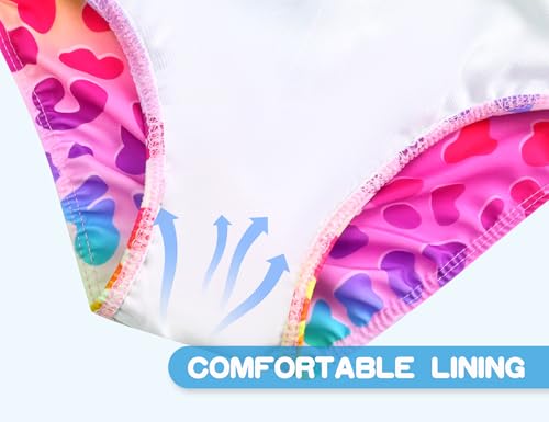 Image of Snowheart Girls Swimsuit One Piece Bathing Suit Kids Quick Dry Shoudler Ruffle Floral Swimwear for 3-12 Years Old