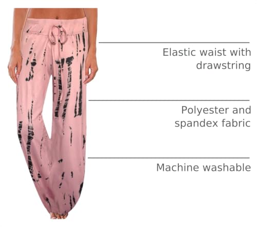Image of NEWCOSPLAY Women's Comfy Pajama Pants Casual Drawstring Palazzo Lounge Wide Leg Pants