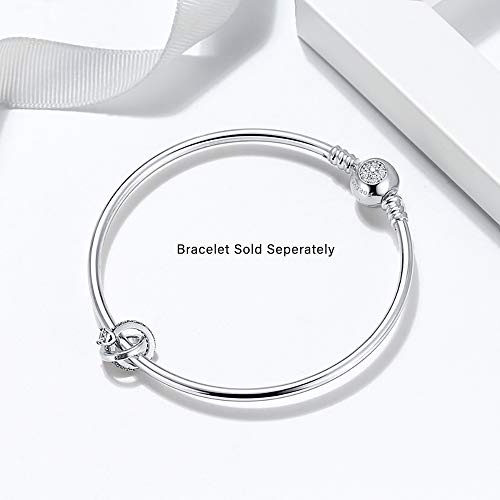 Ginger Lyne Collection Wedding Ring Set Engagement Charm For Bracelet Or Necklace For Women Girls Hearts European Bead Clear Cubic Zirconia Sterling Silver Gift Idea Mother's Day Valentine's Day #TOP3