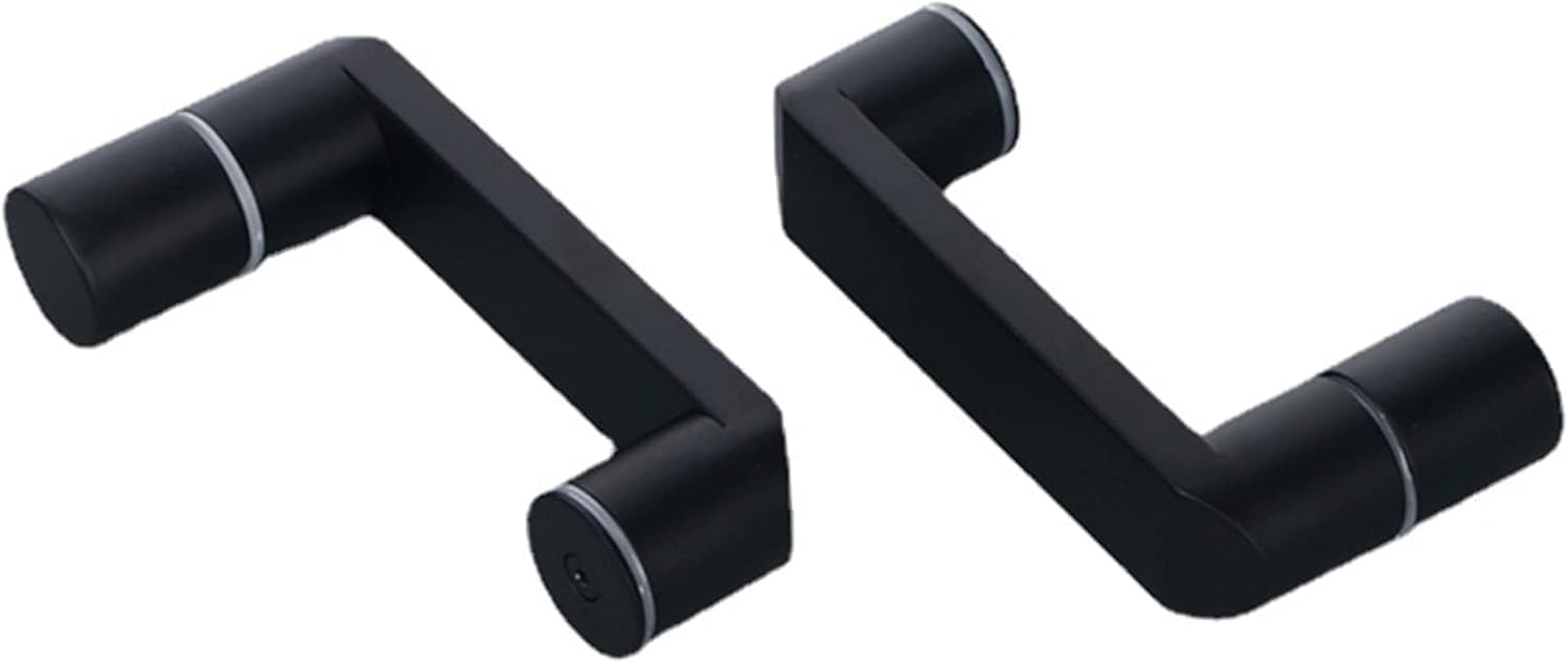 Matte Black Glass Door Handle Set - Sliding Bathroom Shower Room Knobs, 145mm