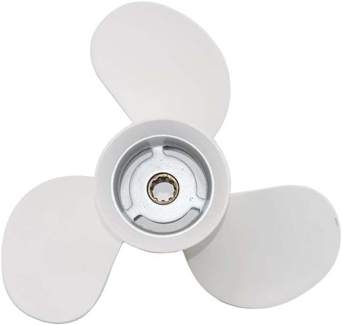 Boat Propeller 10 1/4 Diam x 9" 10" 11" 12" 13" 14" 15" Pitch design for Yamaha F20 F25 20 25 30 HP Engines, 10 Spline Tooth Aluminum Outboard Motor Prop, 3 Blades, OEM Grade, 3.00" Gearcase, RH