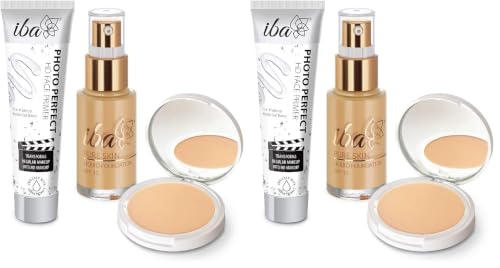 Image of Iba Primer + Foundation + Compact Base Combo - Sun Beige | Long Lasting, Full Coverage Base Makeup | Vegan & Cruelty-Free (Pack of 2)