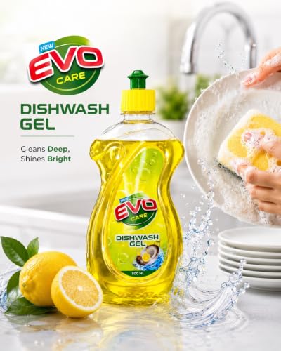 Image of Lemon Dishwash Liquid 1L| Pack of 2 x 500 ml Bottle