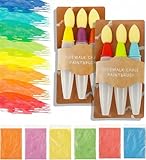 6Pcs Sidewalk Chalk Paint Brush Set with Liquid – DIY Washable Paintbrush Bulk, Simply Add Water to Brush and Use for Outdoor Drawing, Easy to Clean, Washable Sidewalk Chalk Paint Kit for Kids
