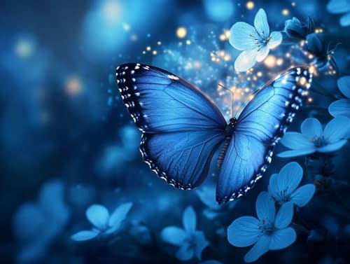 Pintar por números adultos mariposa azul un regalo creativo de pintura DIY con pinceles