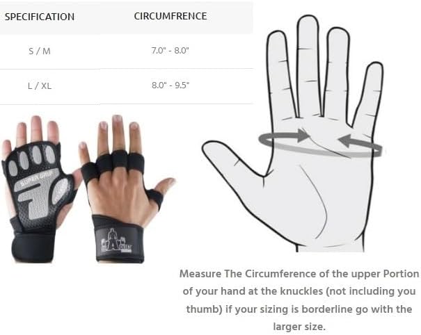 Miniatura 7 de Guantes de levantamiento de pesas súper agarre para hombres y mujeres, guantes de gimnasio ventilados con muñequeras de 16 pulgadas, ideales para