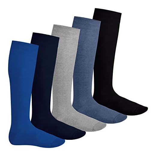 Footstar 5 paia di calze al ginocchio unisex EVERYDAY! - Colori jeans 39-42