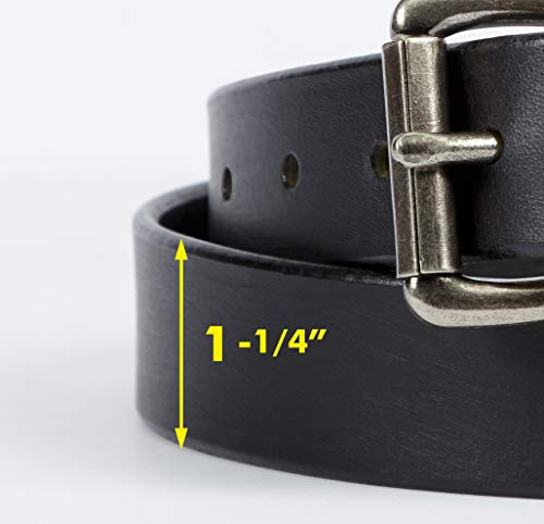 Handcrafted Buffalo Leather Belt, 100% Solid Leather Belt, 1-1/4" Amish Made in Lancaster PA4